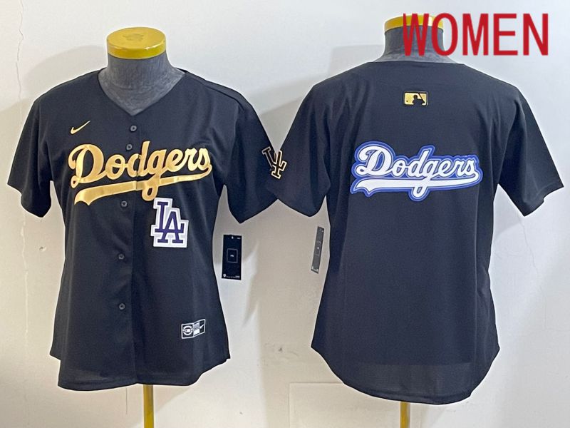 Women Los Angeles Dodgers Blank Black Gold Game 2024 Nike MLB Jersey style 12094->women mlb jersey->Women Jersey